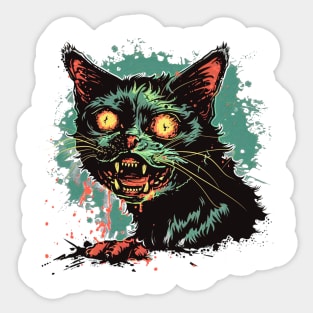 Creepy Cat Zombie Sticker